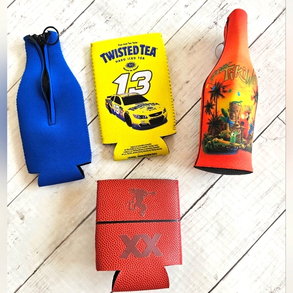 LOT of 4 Drink Koozies Nascar 13 Fireball Salt life & Rob Jon Surf Shop Bottle - Picture 2 of 5